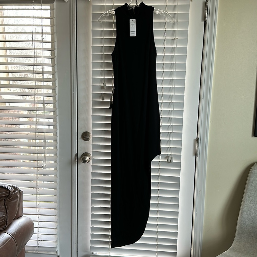 Bebe black asymmetrical dress